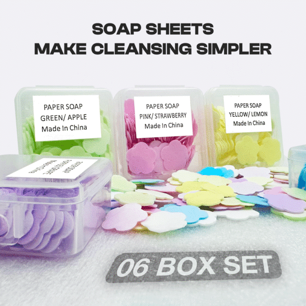 Mini Soap Sheets Set - 6 Boxes - 75 Sheets Per Box - Image 8