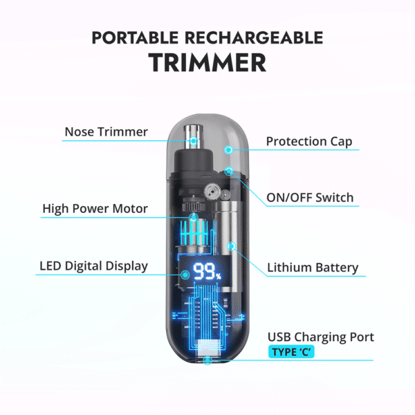 Ear and Nose Hair Trimmer - কান এবং নাকের চুলের জন্য বৈদ্যুতিক ট্রিমার - Image 3