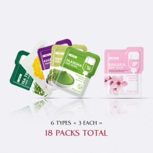 Face Mask Set - Total 18 Packs - 6 Types, 3 Packs Per Type - Laikou Mud Masks