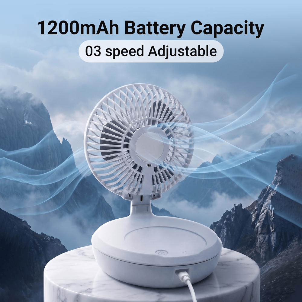 Rechargeable & Portable Wall-Mounted Fan - Image 6