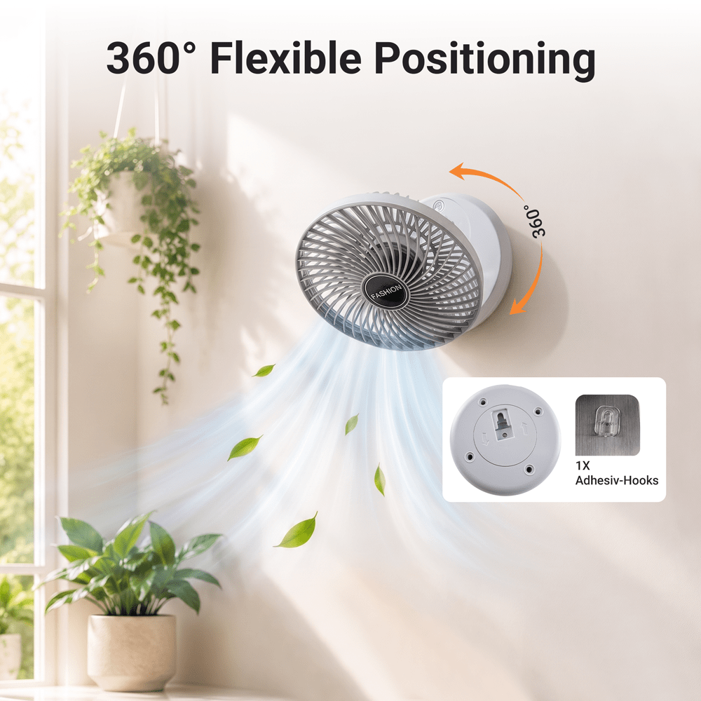 Rechargeable & Portable Wall-Mounted Fan - Image 9