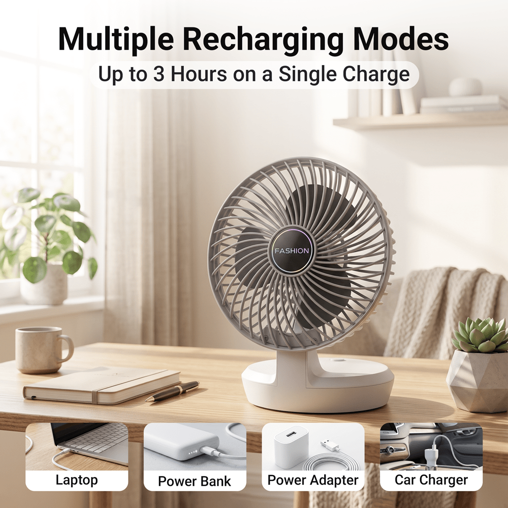 Rechargeable & Portable Wall-Mounted Fan - Image 3